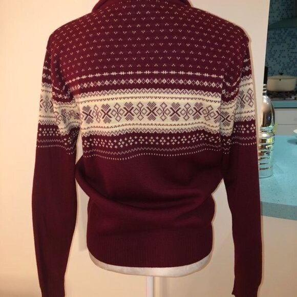 Steffner Sweater Womens Pure Wool Made In Austria Full Zipper Red Maroon - Picture 8 of 13